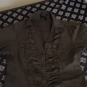 Army green button down tunic.